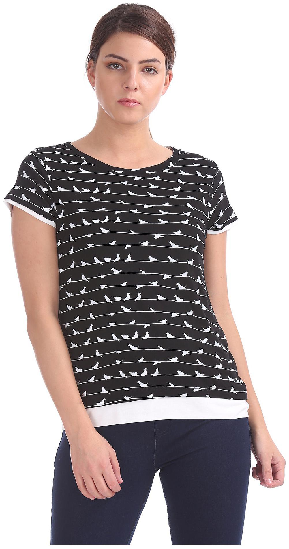 

SUGR Women Printed Regular top - Black