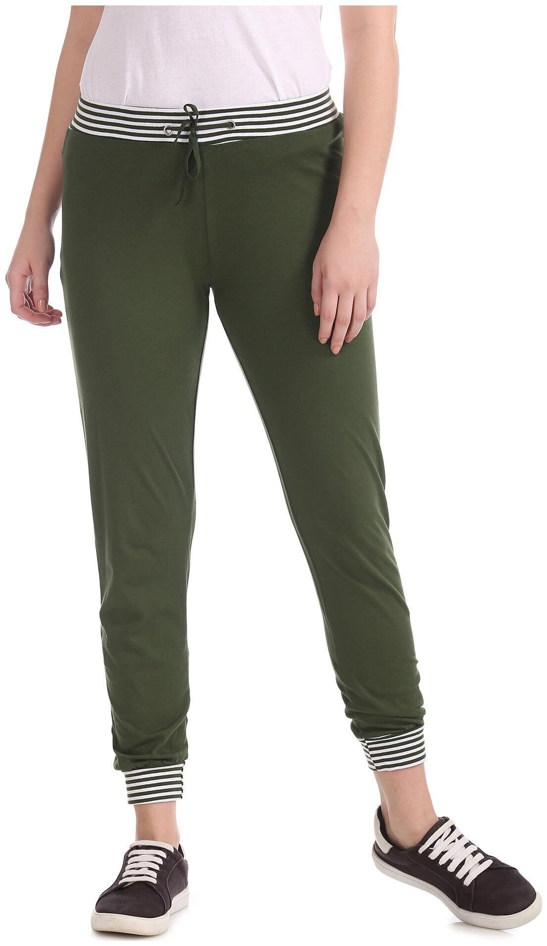 

SUGR Women Regular fit Cotton Solid Track pants - Green