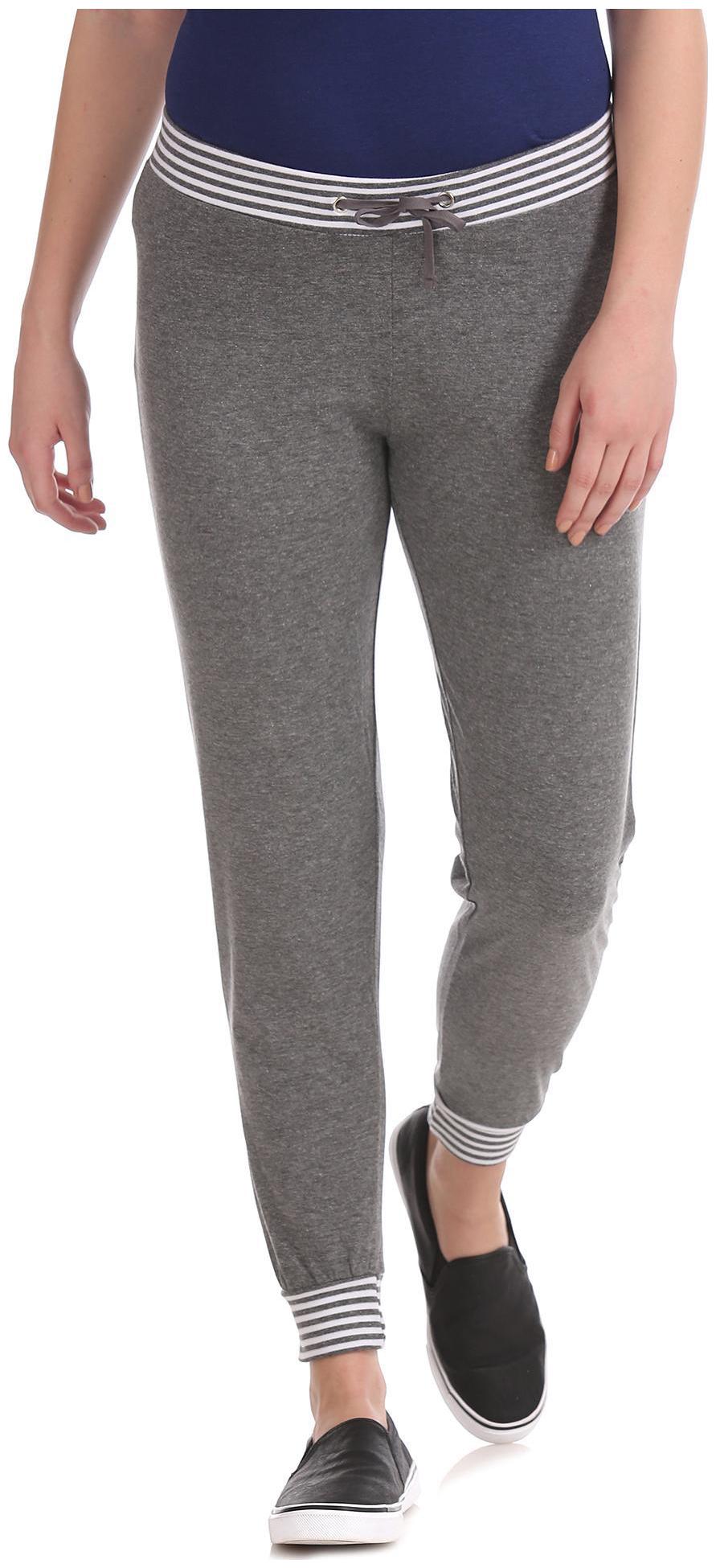 

SUGR Women Regular fit Cotton Solid Track pants - Grey