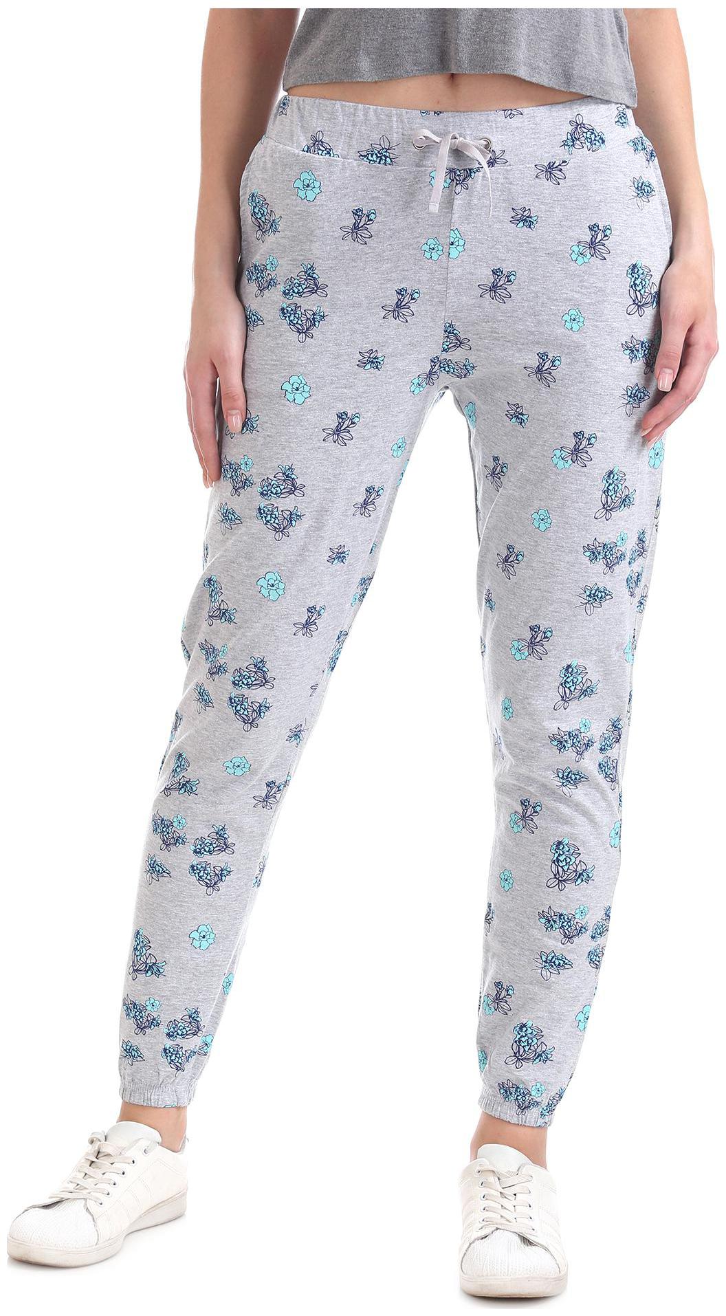 

SUGR Women Regular fit Cotton Printed Track pants - Grey