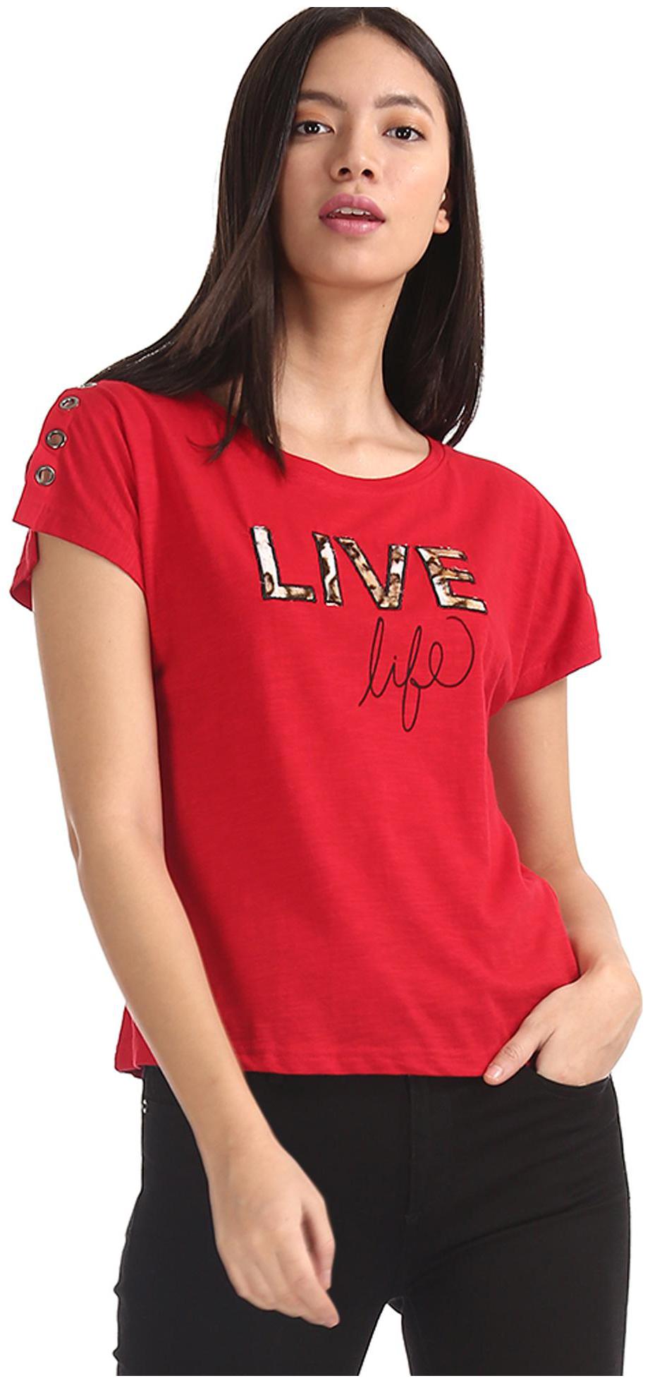 

SUGR Women Self design Regular top - Red