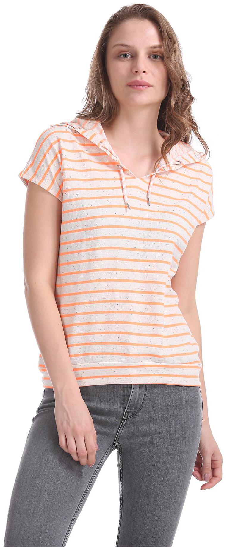 

SUGR Women Striped Sweatshirt - White Pink