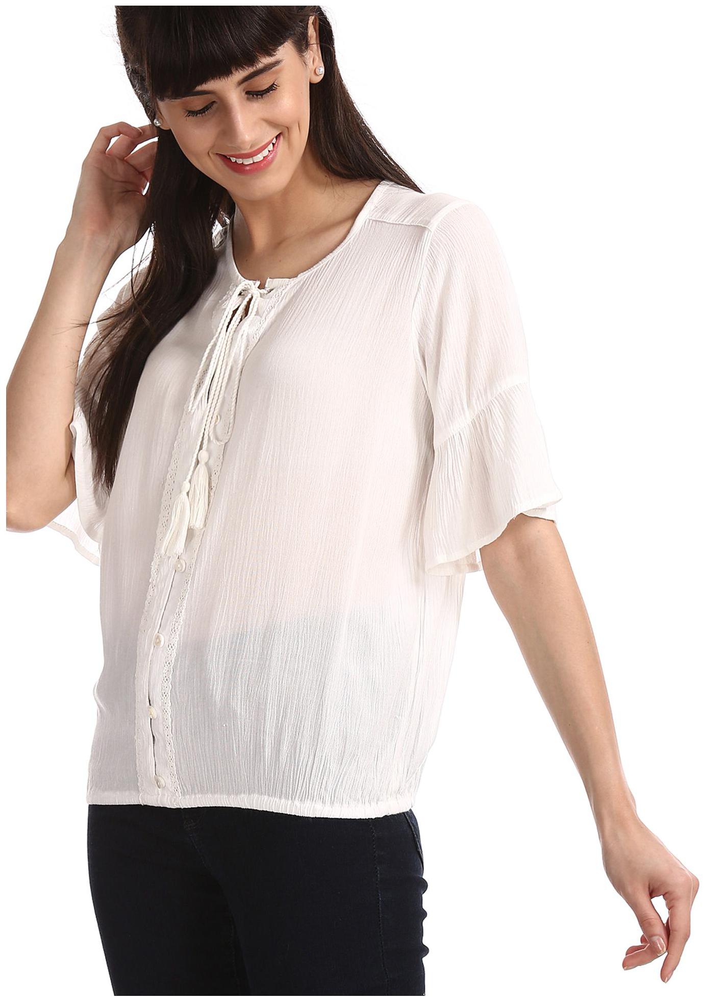 

SUGR Women Solid Regular top - White