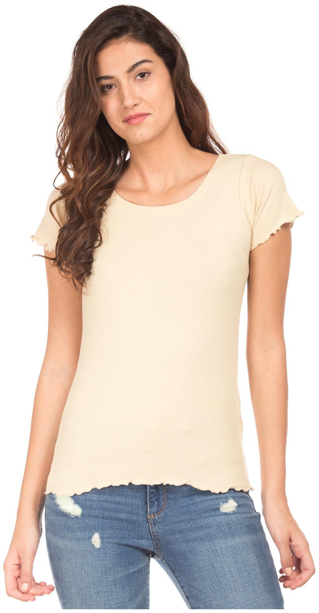 

SUGR Women Solid Regular top - Beige