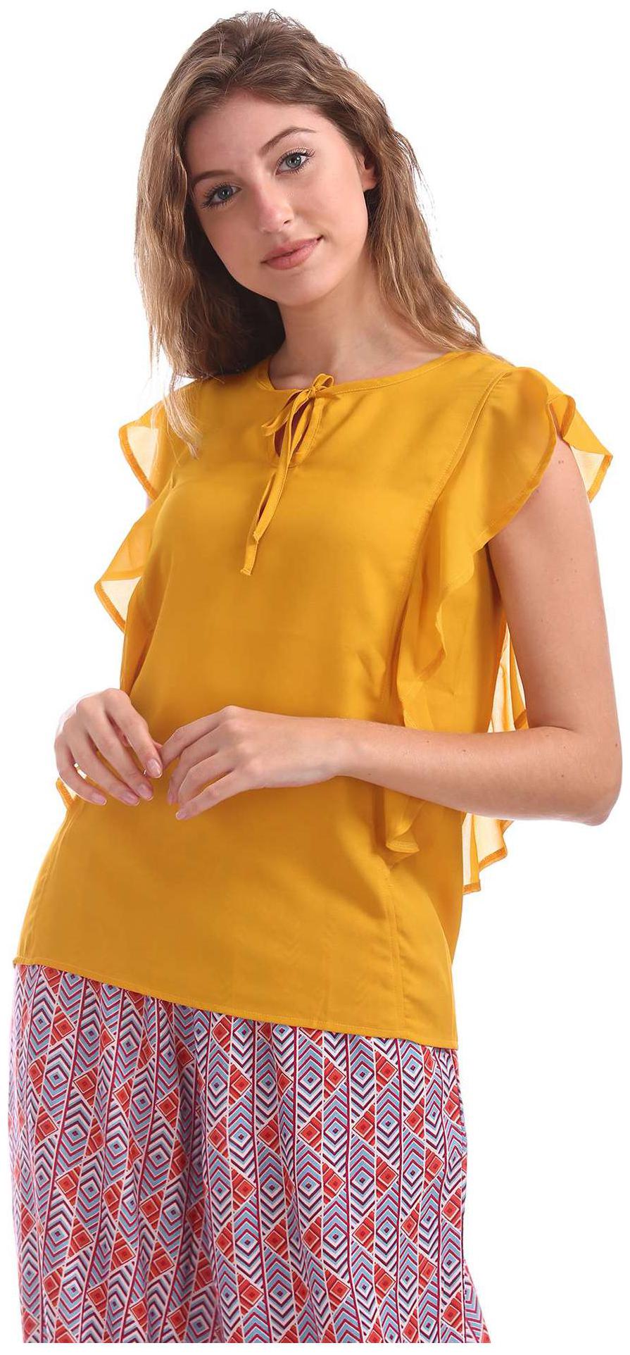 

SUGR Women Solid Regular top - Yellow