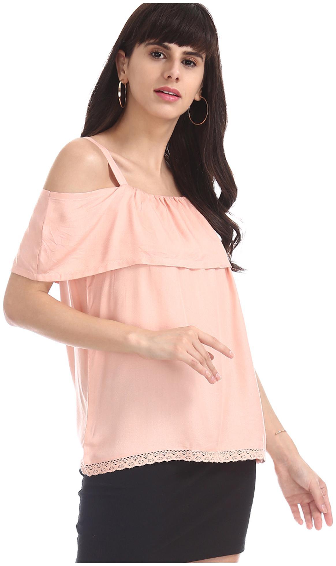 

SUGR Women Solid Regular top - Orange