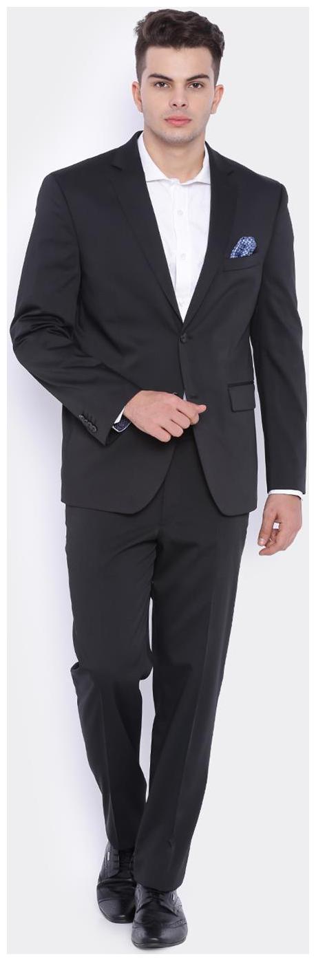

SUITLTD Black Solid Regular Fit Suit