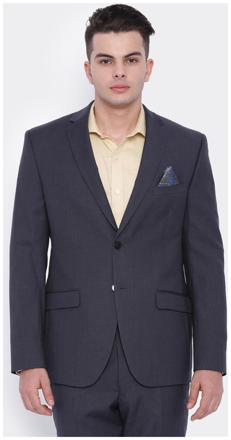 

SUITLTD Dark Grey Textured Wool Slim Fit Jacket