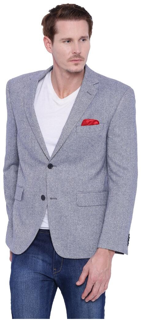 

Suitltd Grey Textured Regular Fit Tweed Jacket