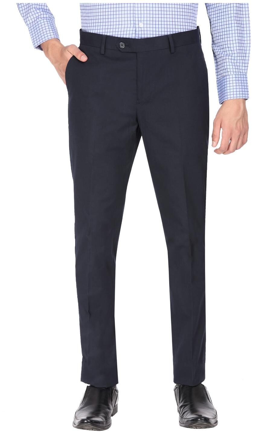 

SUITLTD Men Solid Slim Fit Formal Trouser - Blue