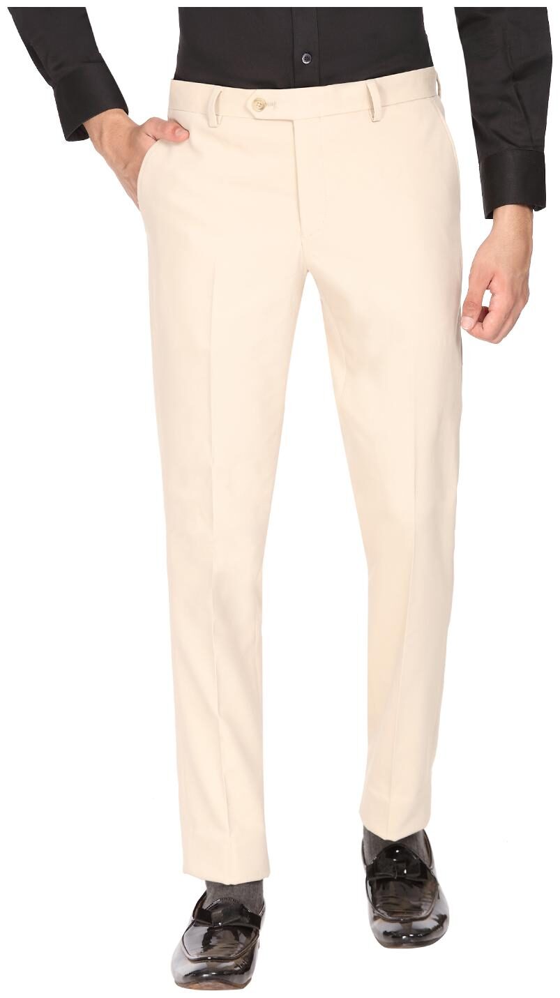 

SUITLTD Men Solid Slim Fit Formal Trouser - Beige