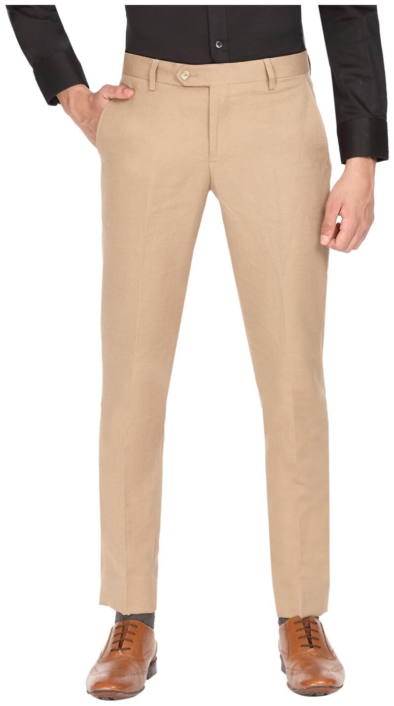 

SUITLTD Men Textured Slim Fit Formal Trouser - Brown