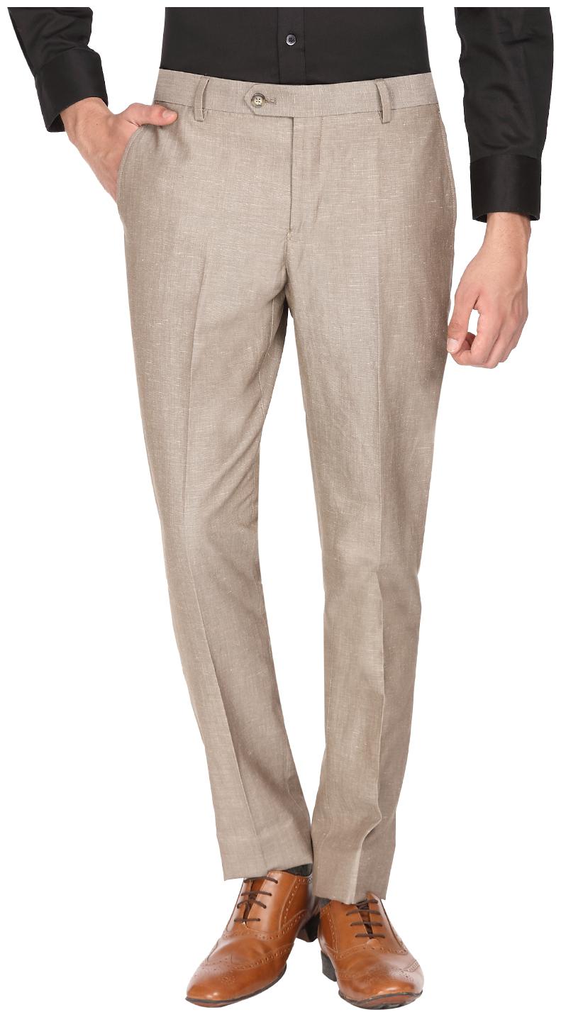 

SUITLTD Men Textured Slim Fit Formal Trouser - Brown