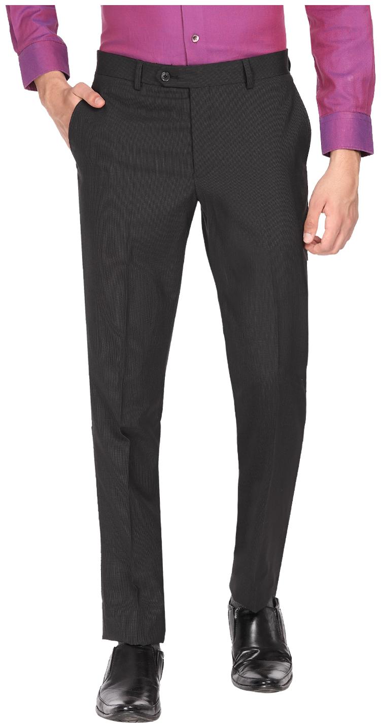 

SUITLTD Men Striped Slim Fit Formal Trouser - Black