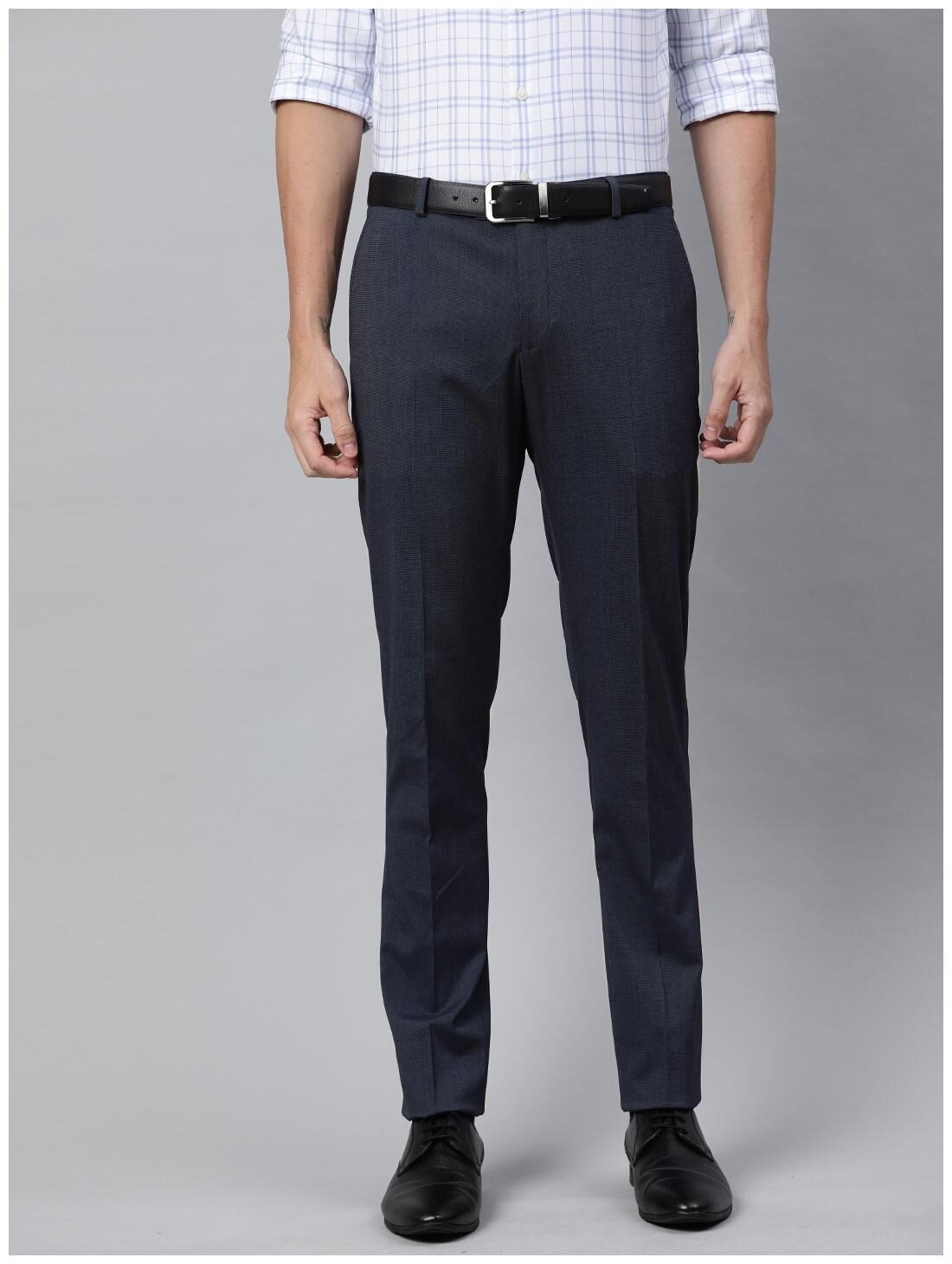 

SUITLTD Men Solid Slim Fit Formal Trouser - Navy Blue