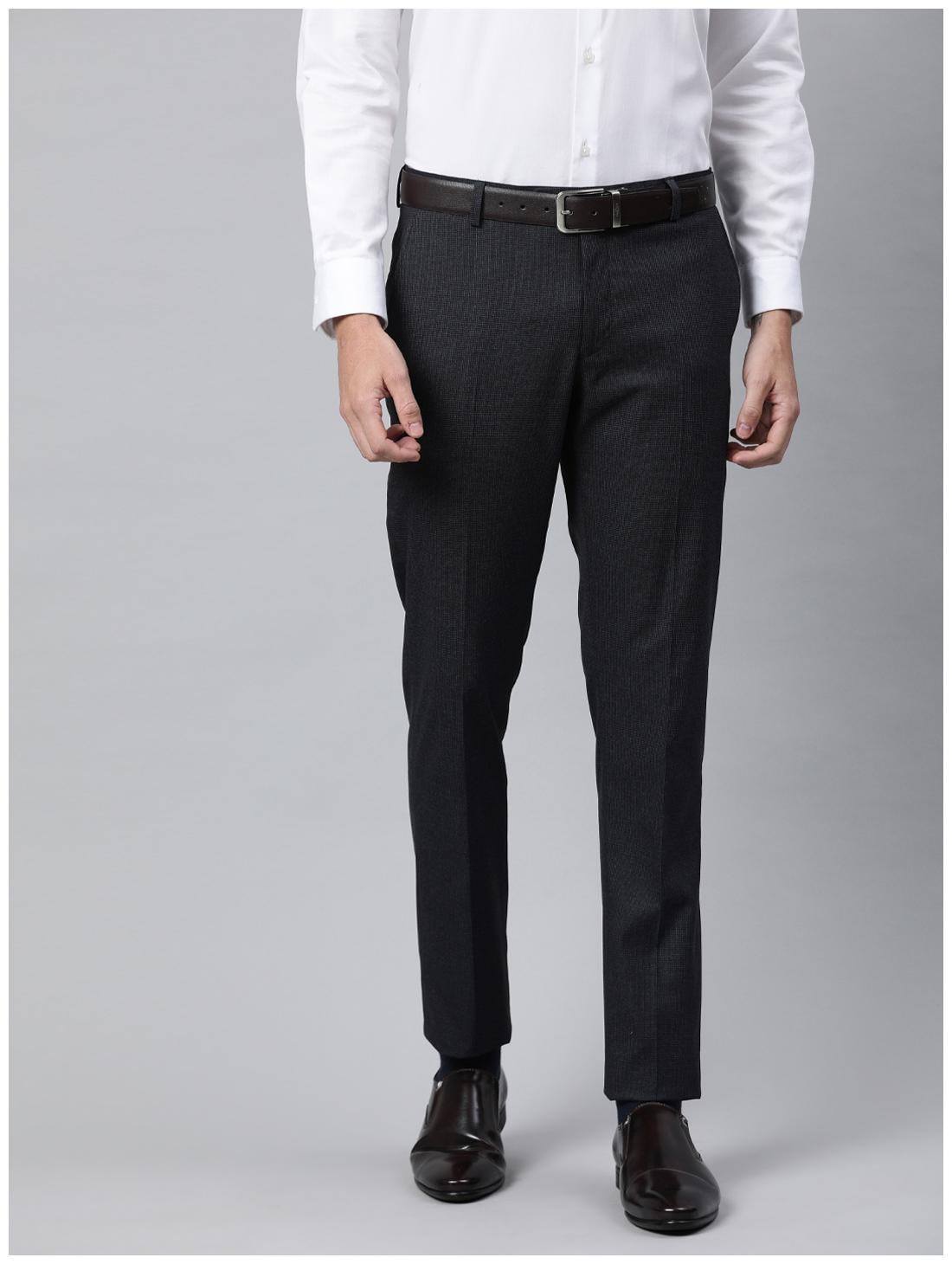 

SUITLTD Men Textured Slim Fit Formal Trouser - Black