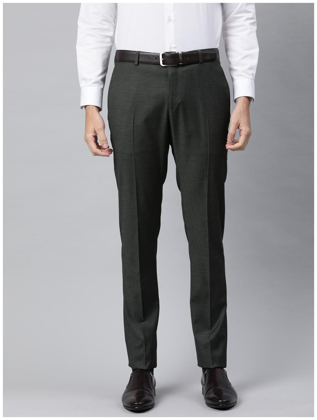 

SUITLTD Men Checked Slim Fit Formal Trouser - Grey