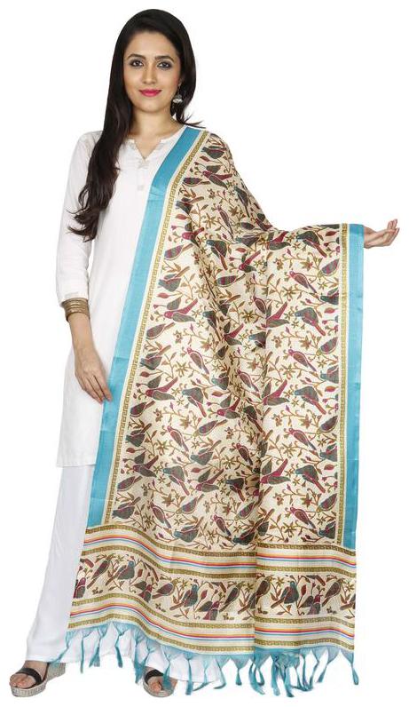 

Sunaina Multicolor Khadi Printed Dupatta