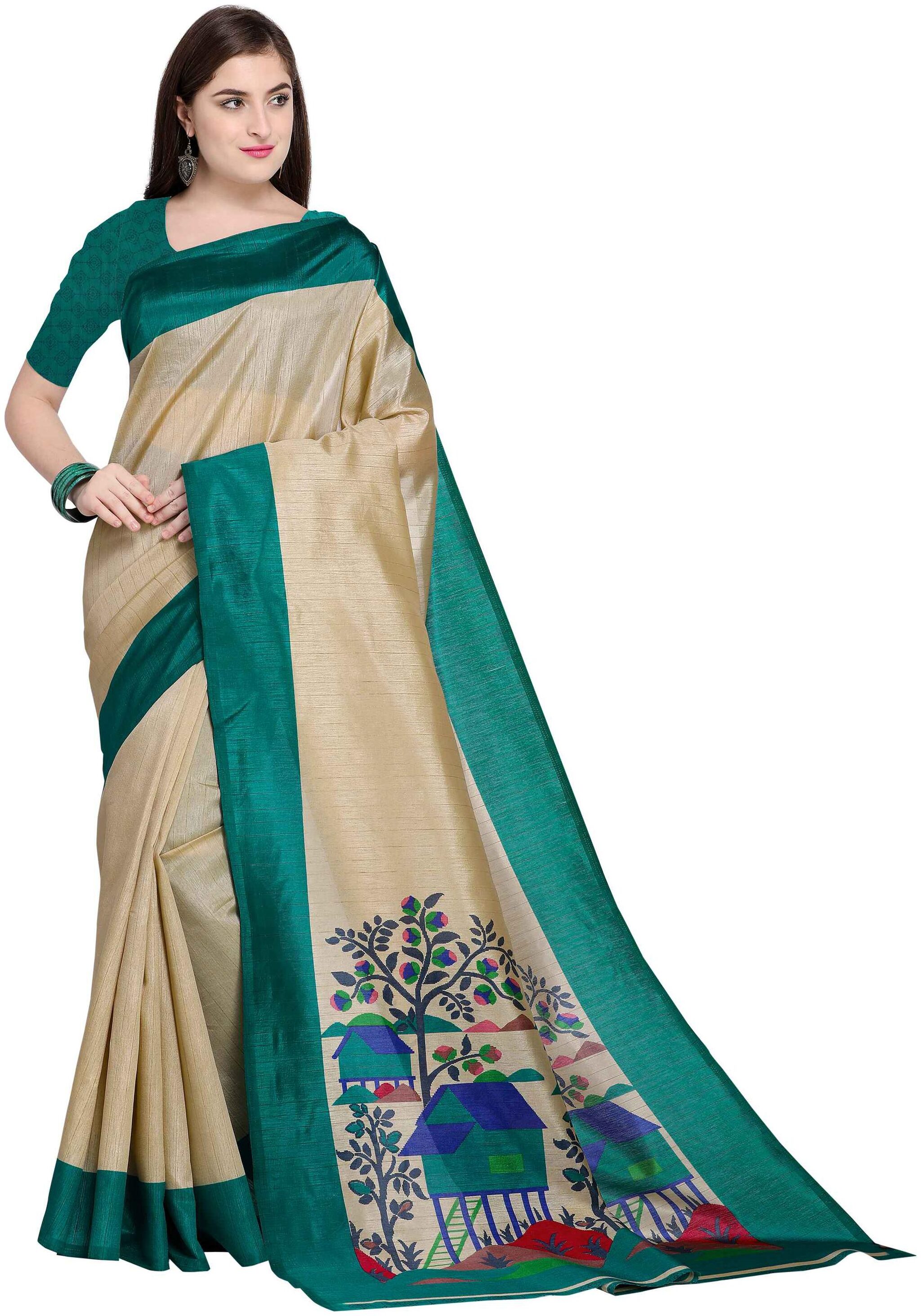 

Sunaina Polycotton Designer Saree