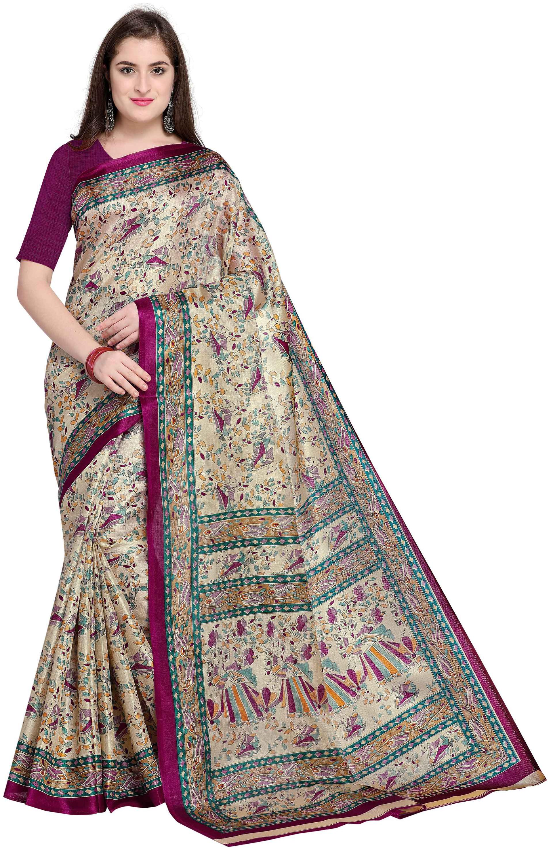 

Sunaina Polycotton Designer Saree