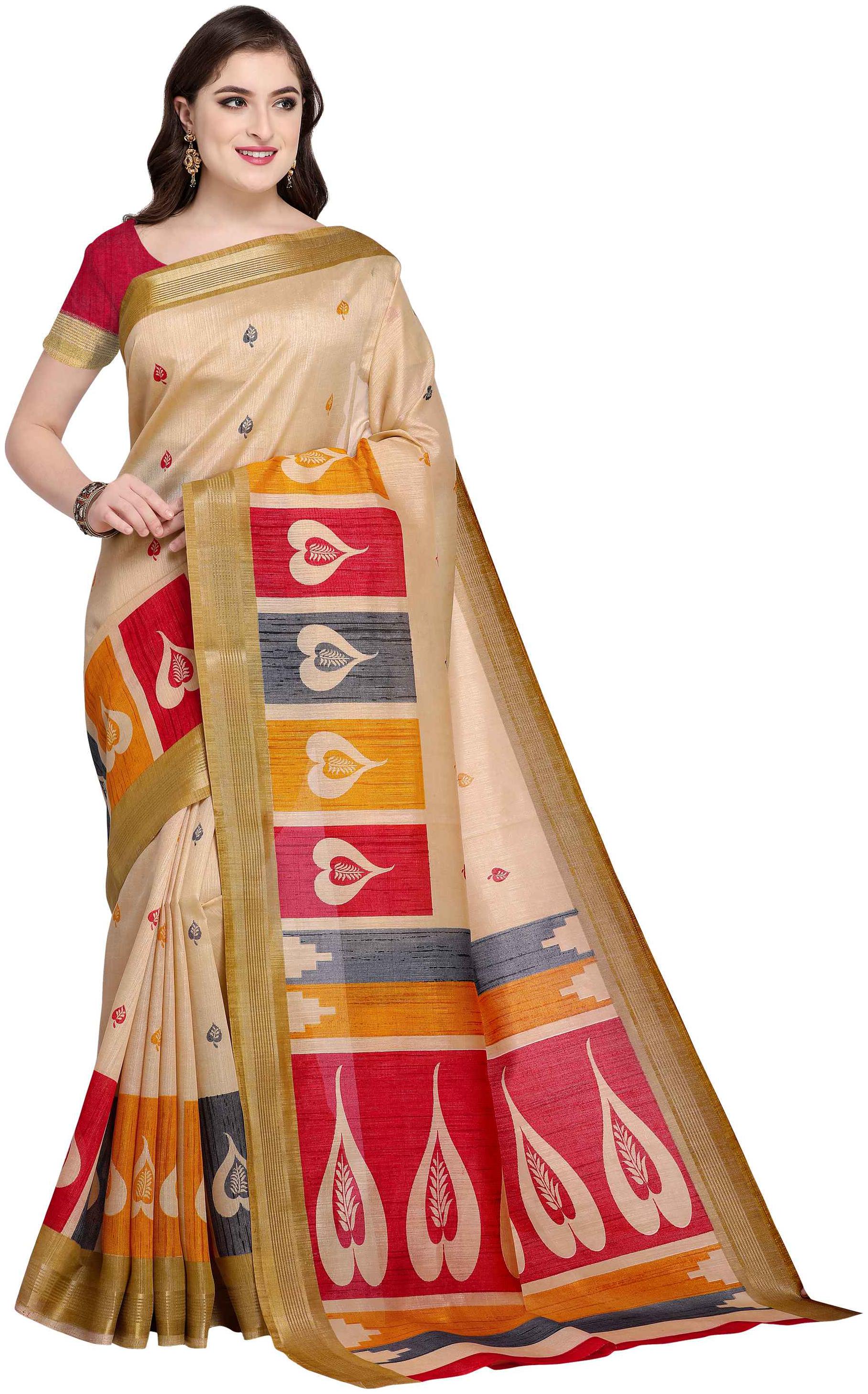 

Sunaina Polycotton Designer Saree