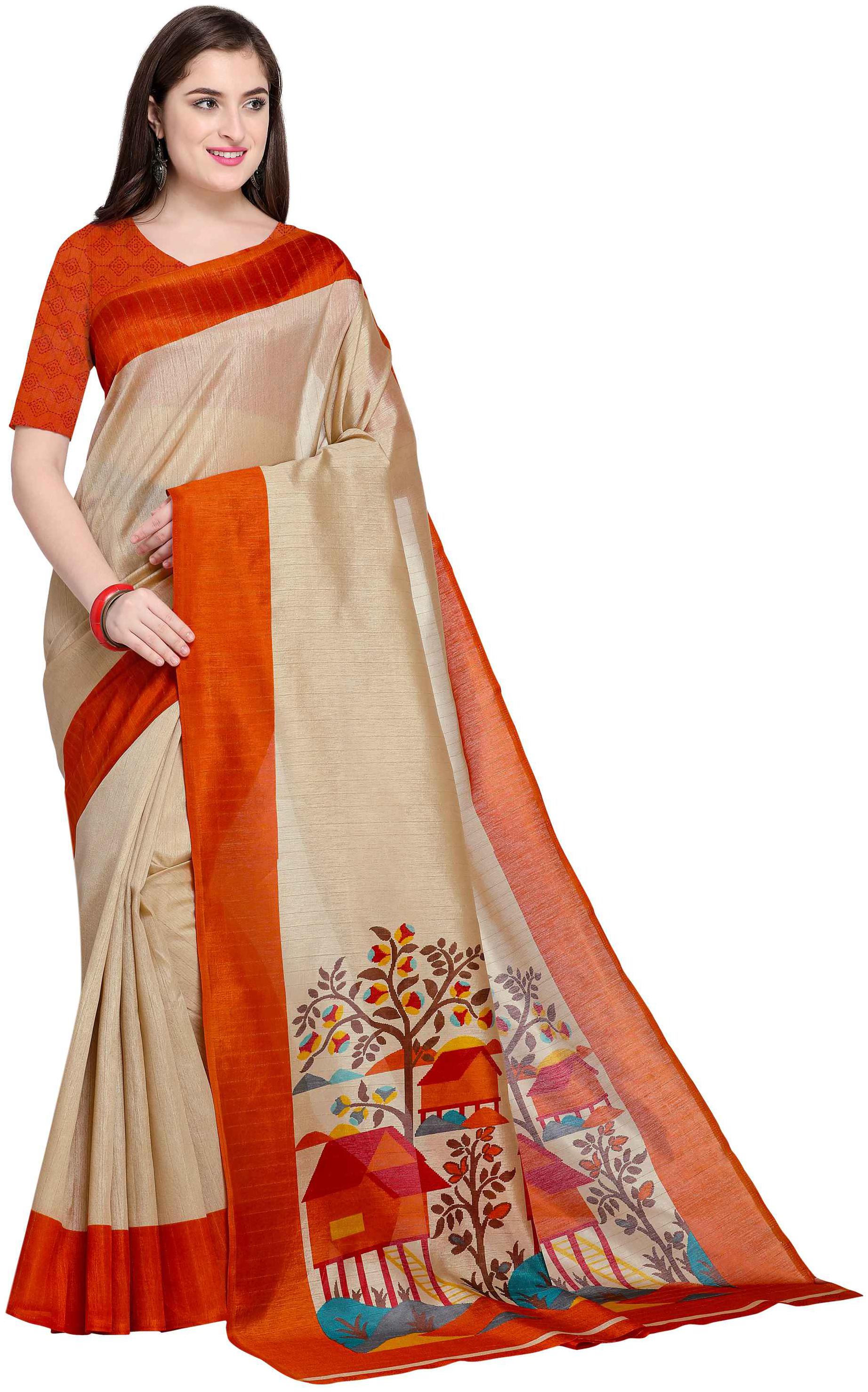 

Sunaina Polycotton Designer Saree