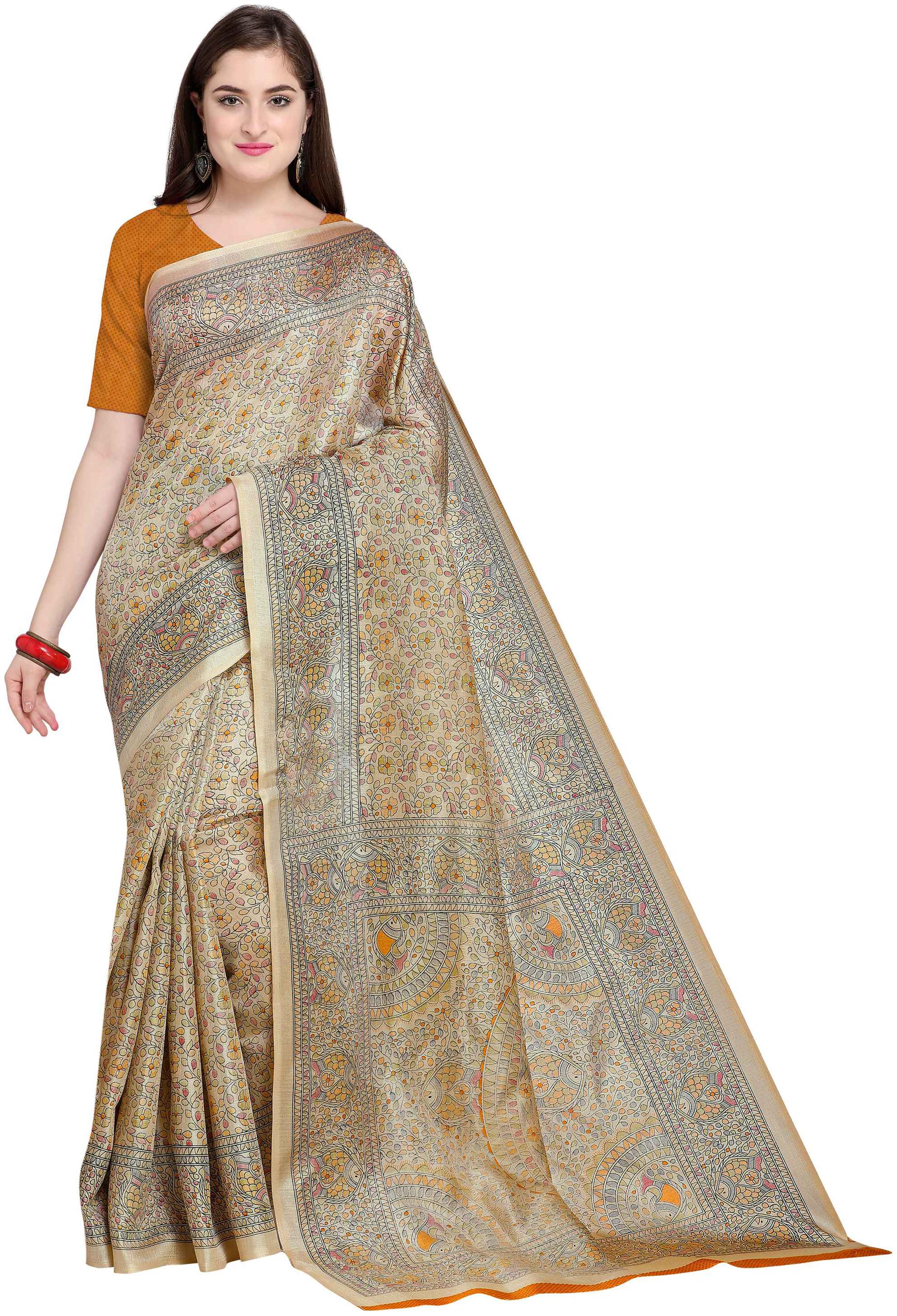 

Sunaina Polycotton Designer Saree
