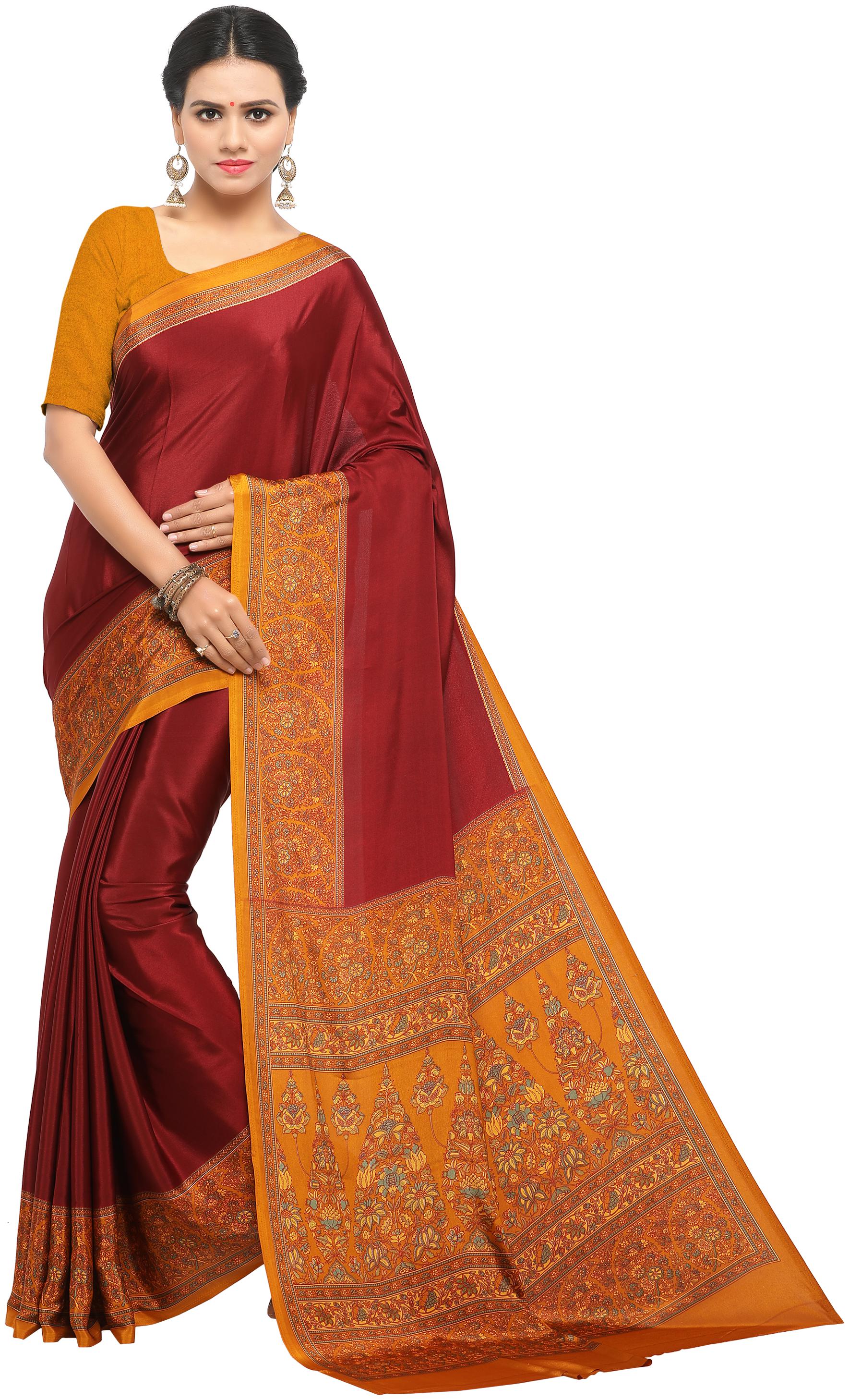 

sunaina printed crepe Red saree