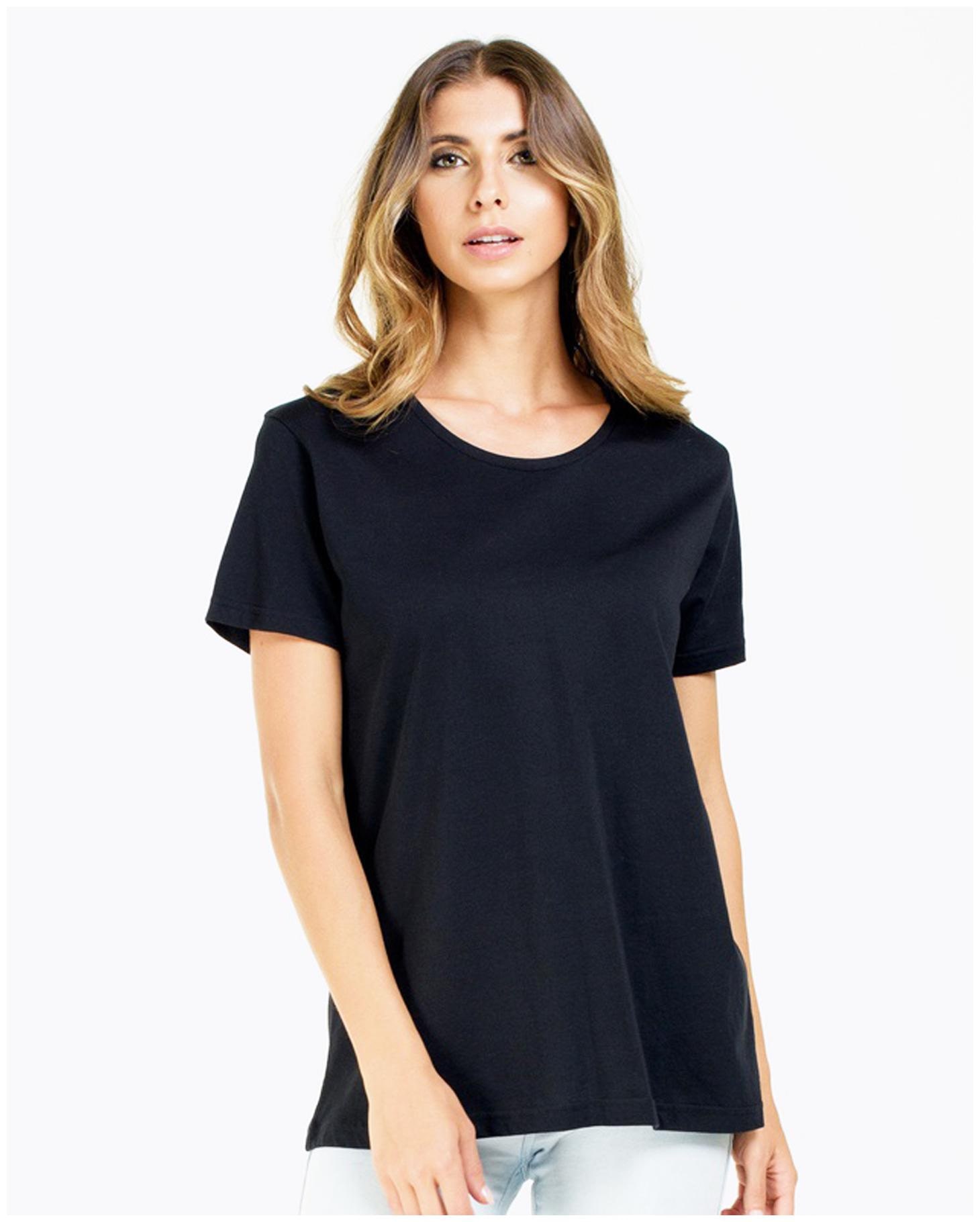 

Sundish Women Black Slim fit Round neck Cotton T shirt