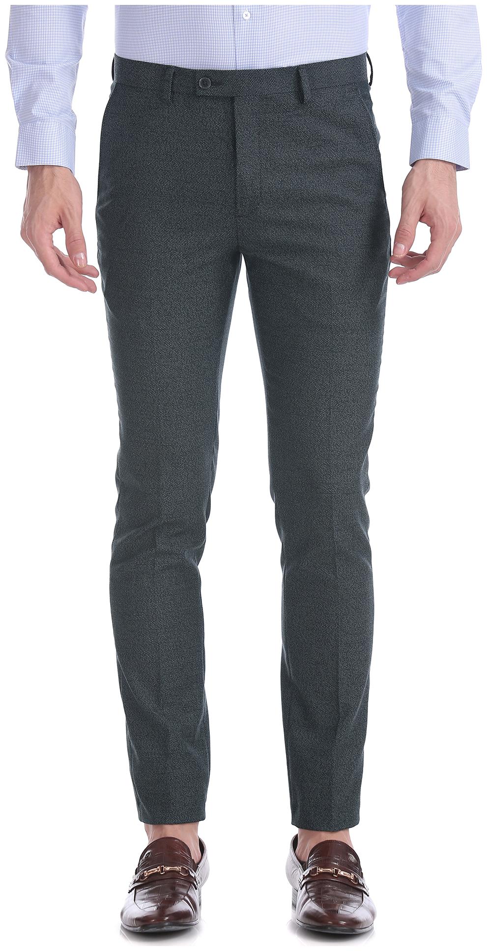 

Arrow Men Green Textured Slim fit Regular trousers