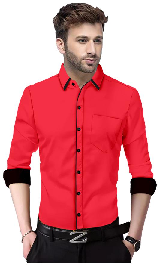

SUR-T Men Pink Solid Slim Fit Casual Shirt