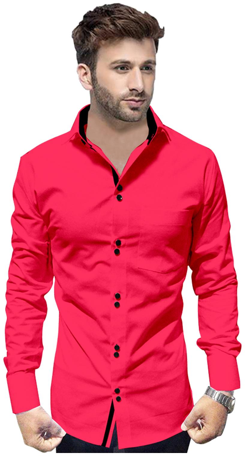 

SUR-T Men Pink Solid Slim Fit Casual Shirt