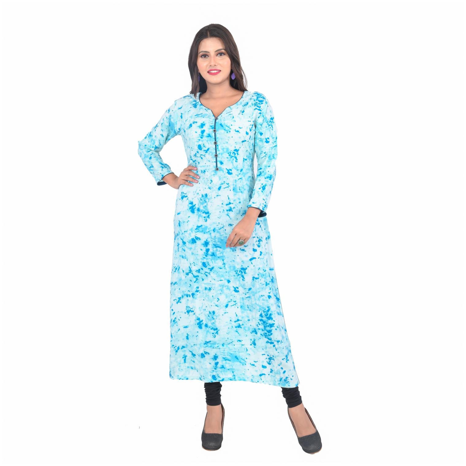 

Sushi Couture Women Blue Printed Straight Kurta