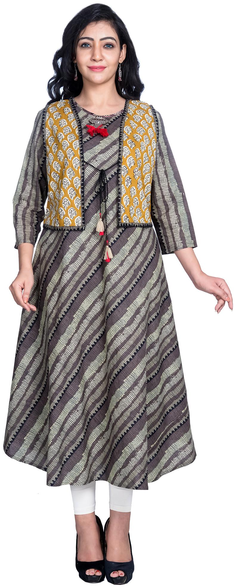 

Suti Women Kashish Printed Cotton Dress Koti Jacket