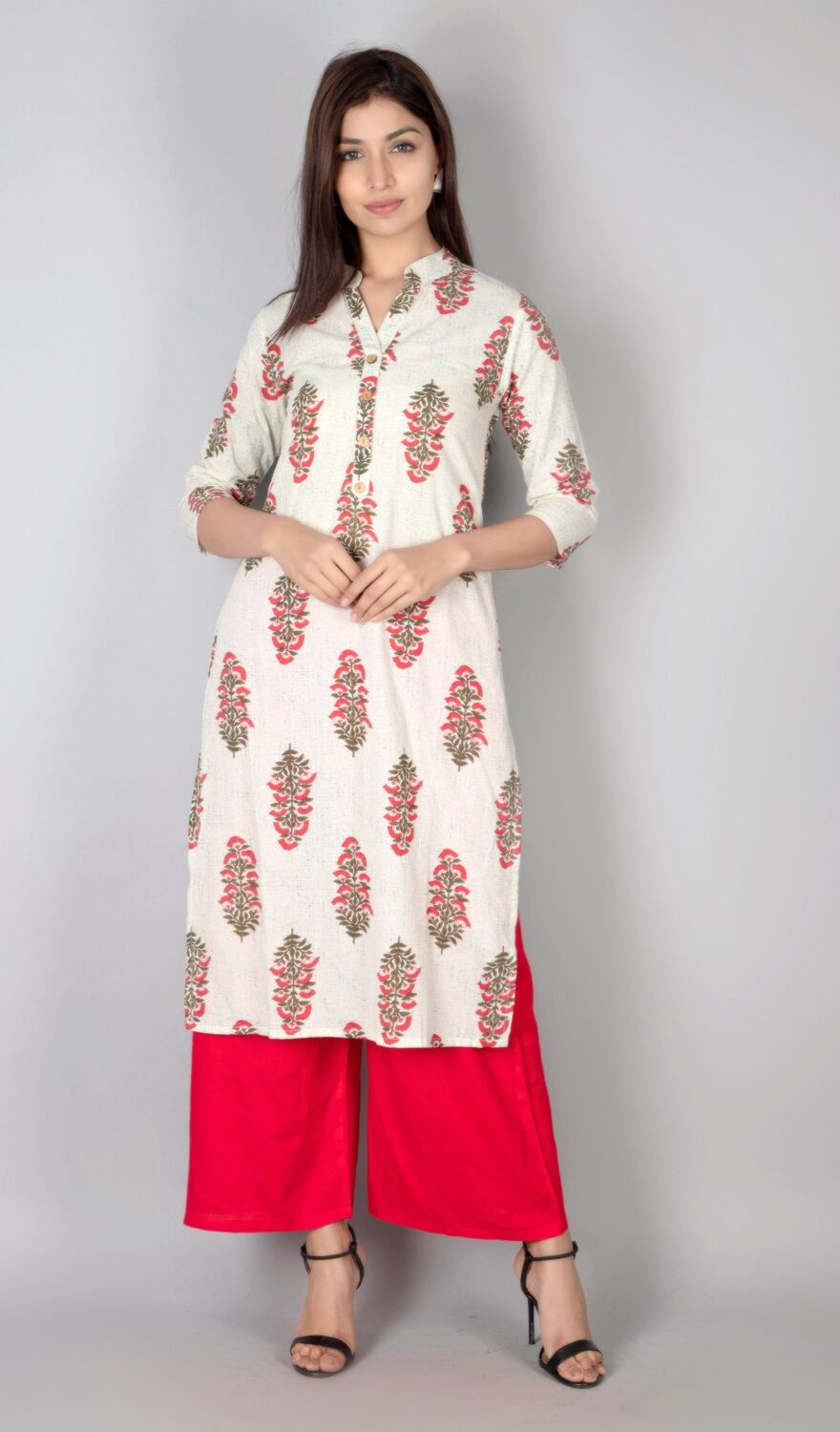 

SVARCHI Women Blue Printed Straight Kurta