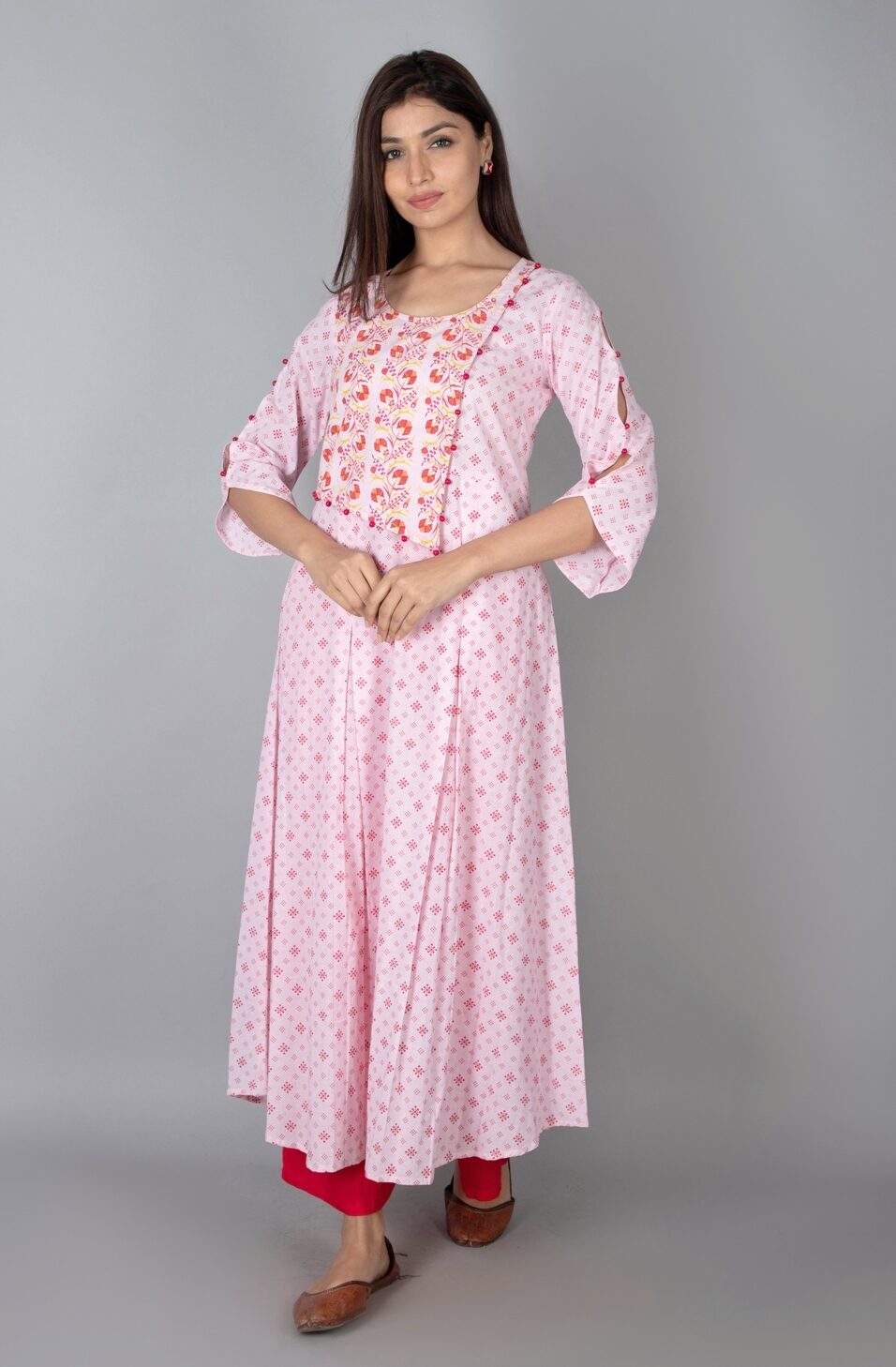 

SVARCHI Women Pink Printed Anarkali Kurta