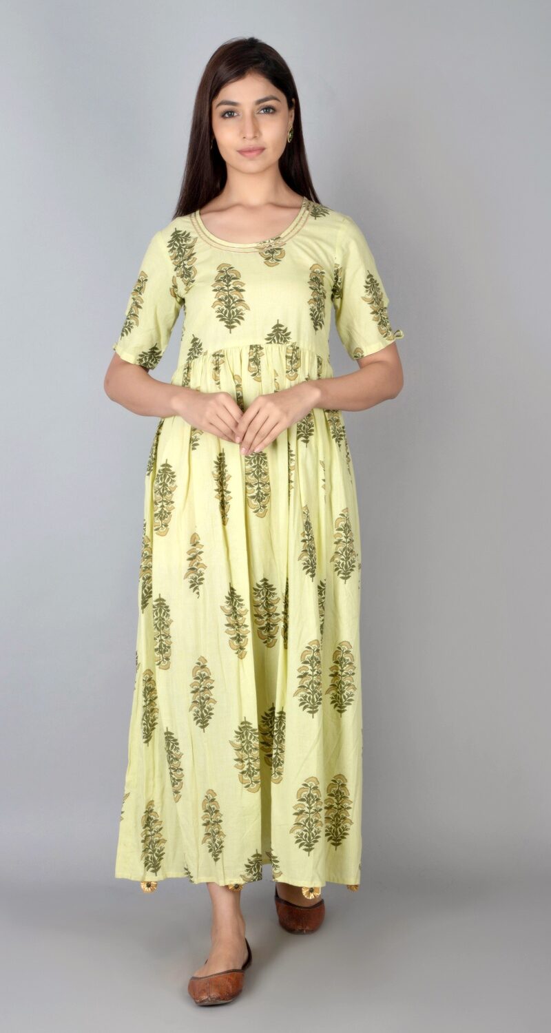 

SVARCHI Women Green Printed Anarkali Kurta