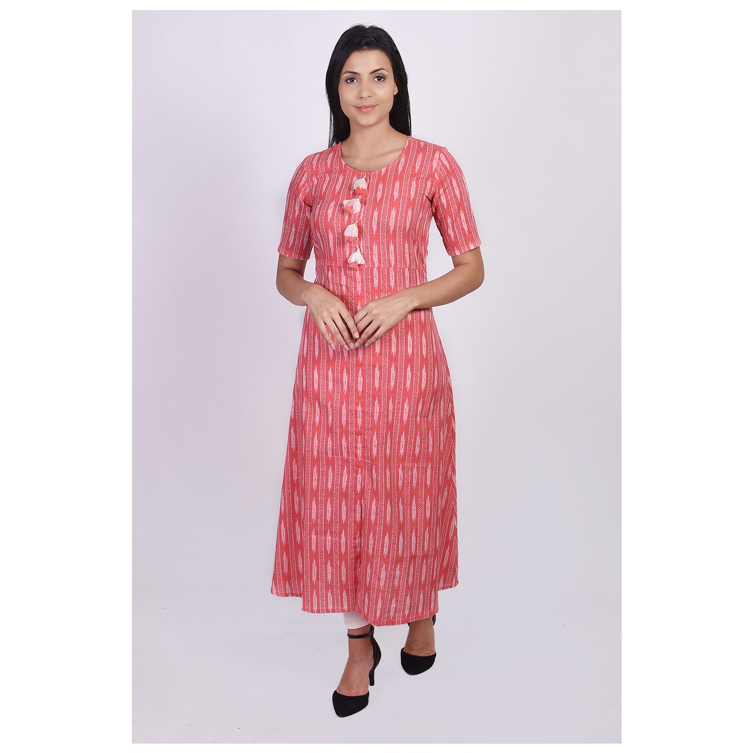 

SVARCHI Women Cotton Printed Pink Kurta