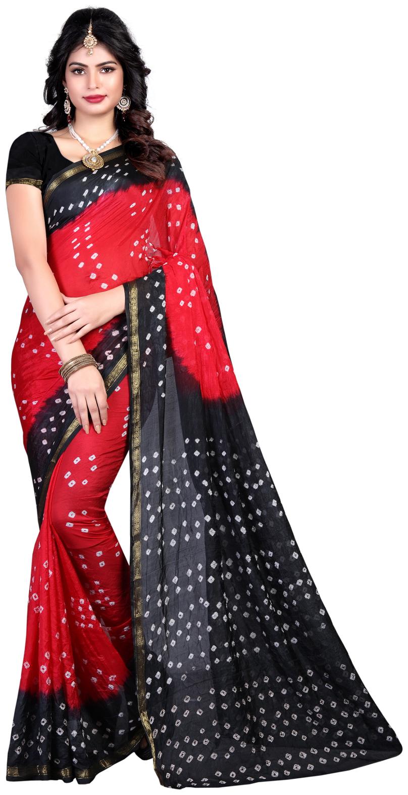 

Svb Saree Multicolour Bandhani Silk Saree