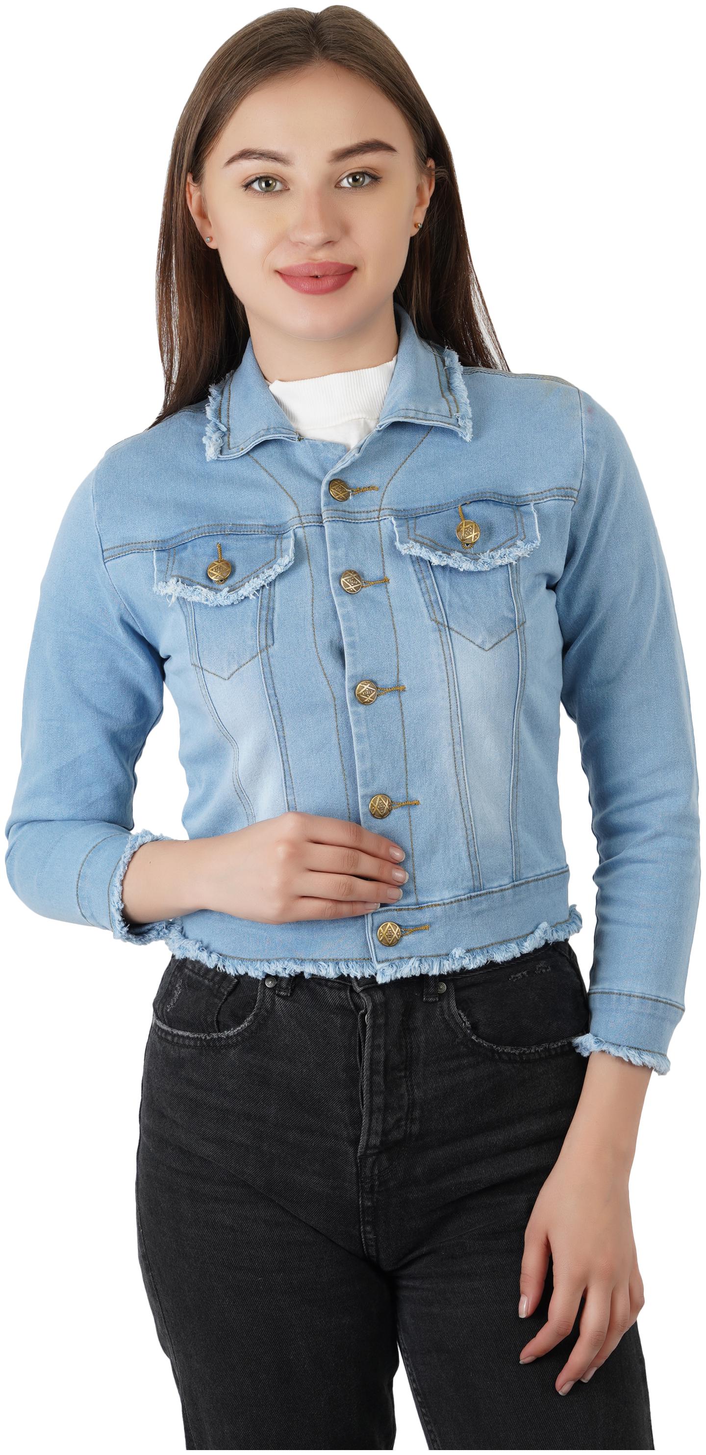 

SVTADA COLLECTION Women Solid Denim Jacket - Blue