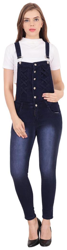 

SVTADA COLLECTION Solid Dungaree - Blue