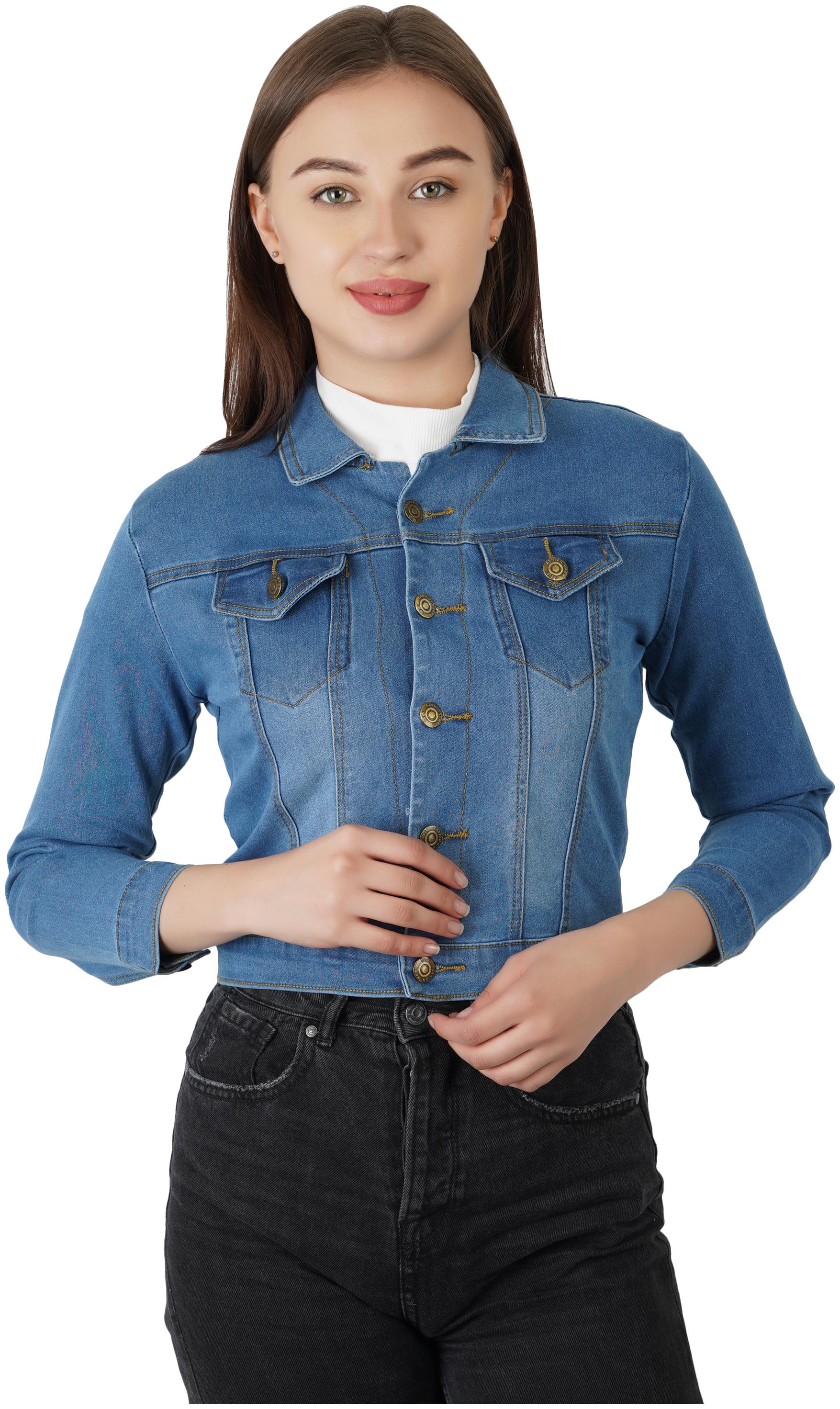 

SVTADA COLLECTION Women Solid Denim Jacket - Blue