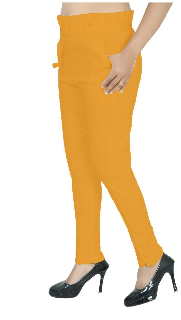 

Swangiya Women Cotton Solid Mustard Pant
