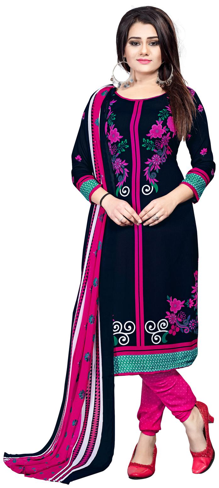 

Swaron Black Unstitched Kurta with bottom dupatta With dupatta Dress Material