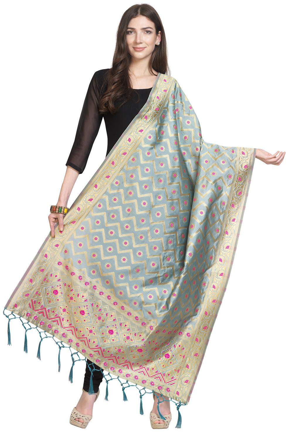 

Swaron Silk Dupatta Grey
