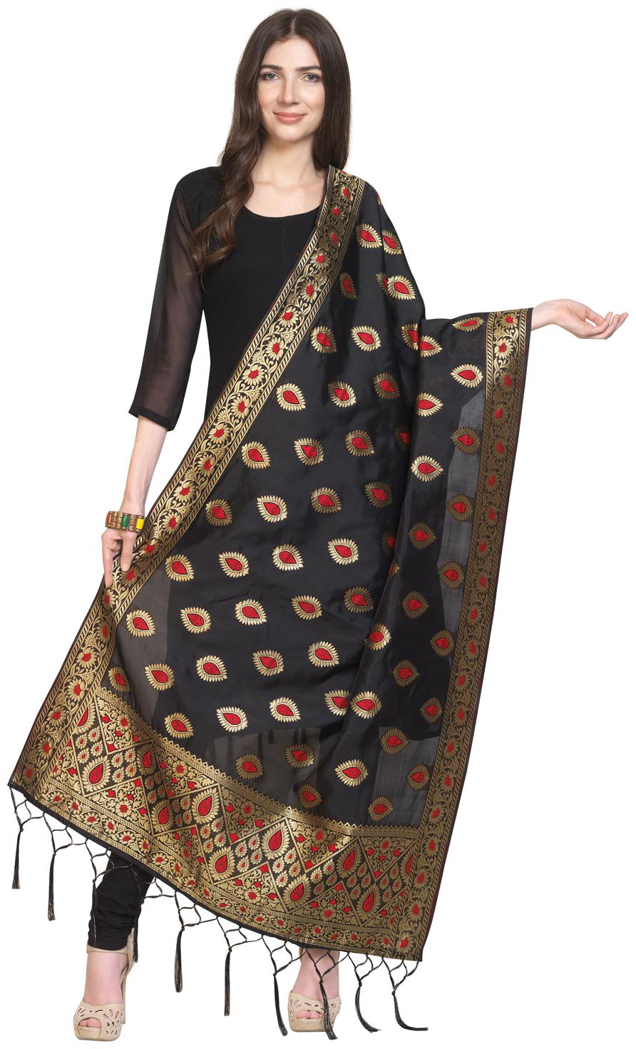 

Swaron Silk Dupatta Black