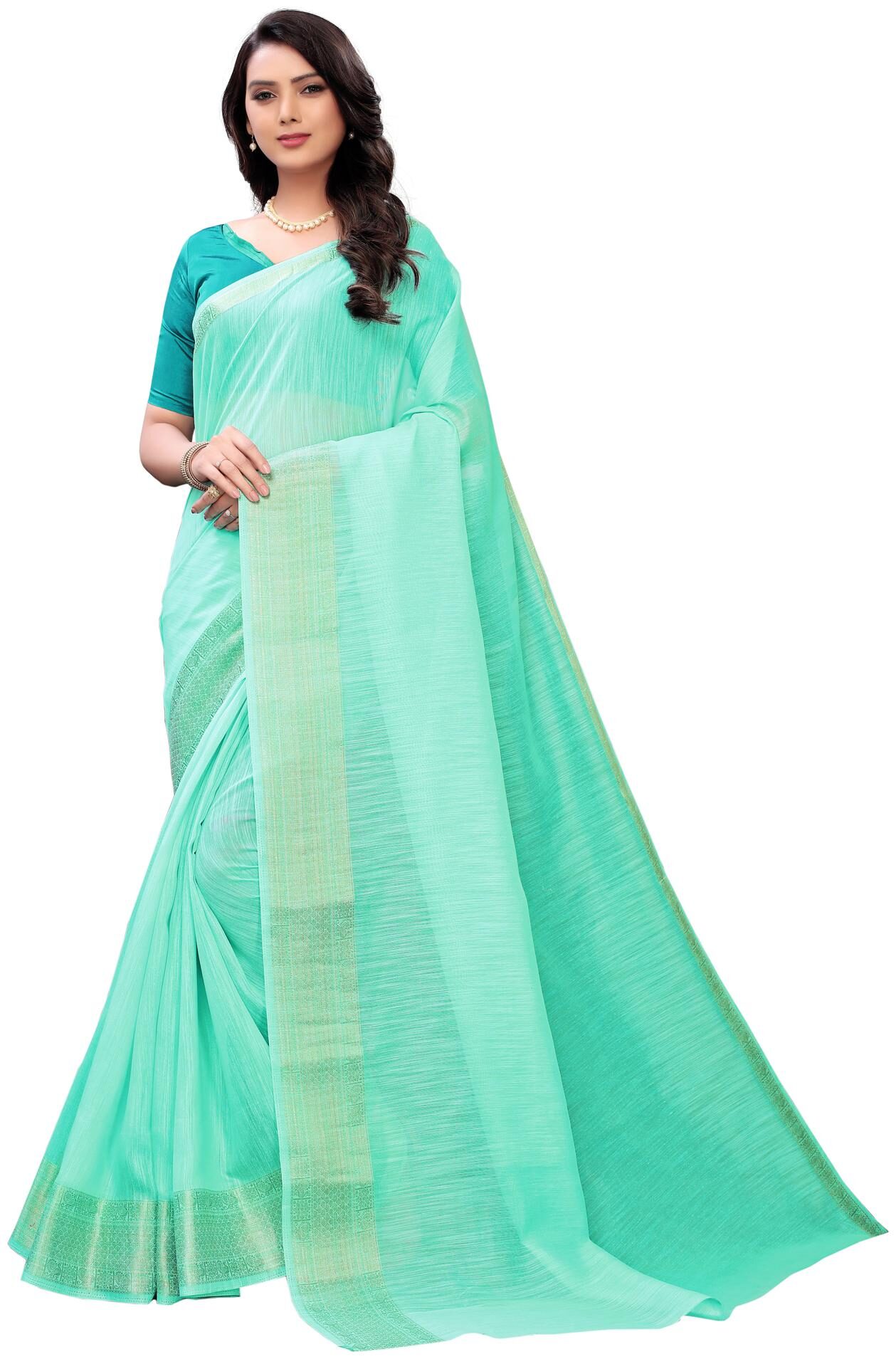 

Swaron Silk Green Solid Regular Saree For Women