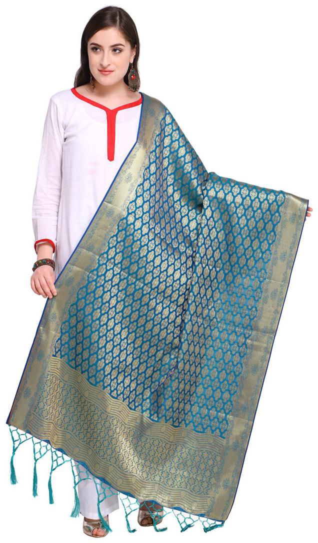 

Swaron Women Silk Dupatta Blue