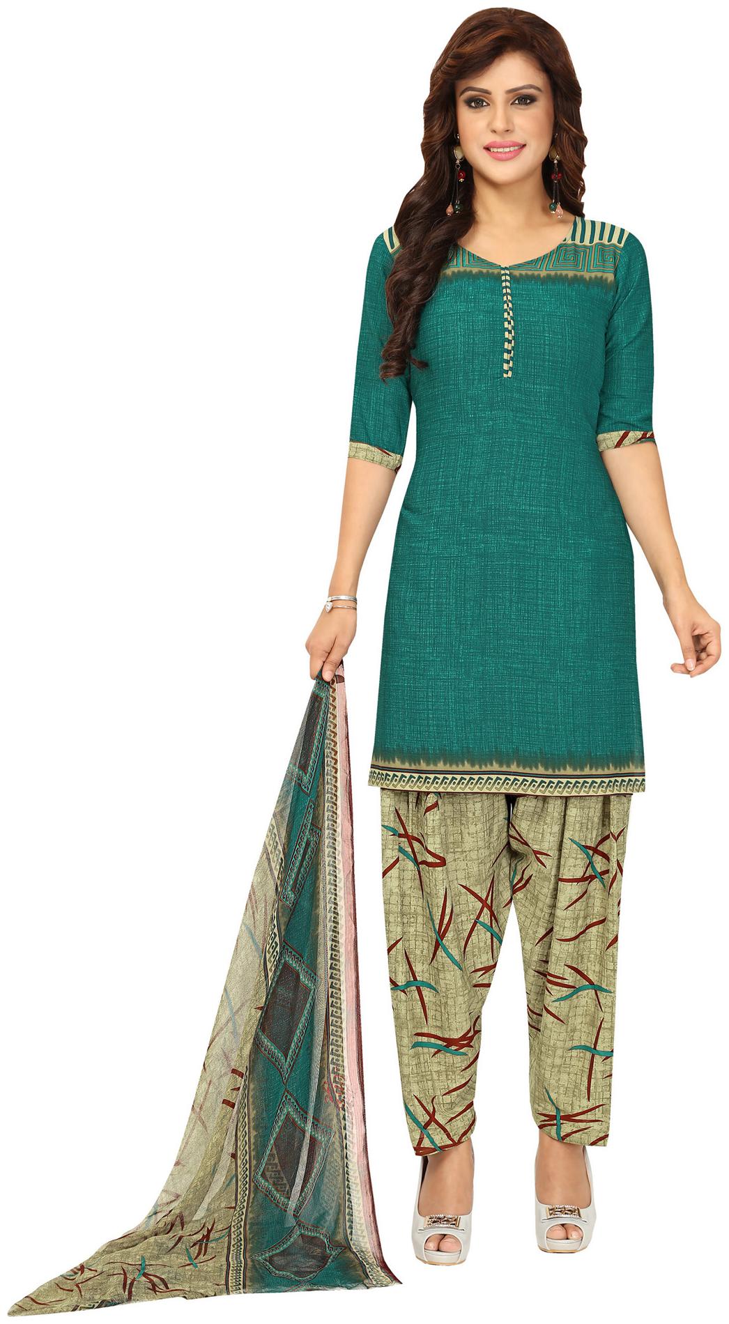 

Swaron Blue Unstitched Kurta with bottom dupatta With dupatta Dress Material