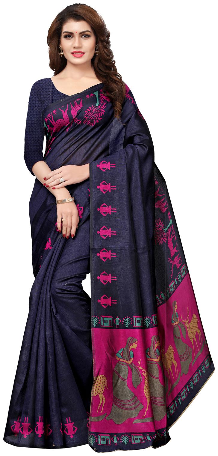 

Swaron Women Artificial Silk Regular Saree Blue